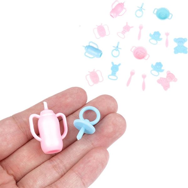 9PCSSET Mini Doll Pacifier Baby Tableware Conjunto de itens em miniatura Play House Supplies Dummy Mamiles for Kids Toy 240409