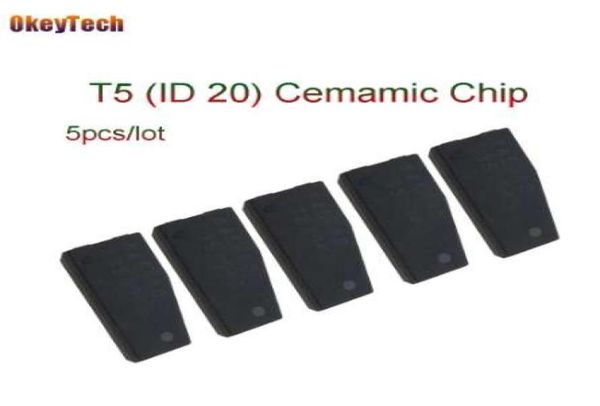 5PCSlot Professional T5 ID20 Chiave di auto Chip in bianco Ceramic Ceramic Original Sblocco Transponder per strumento di fabbro T5 Chips8964935