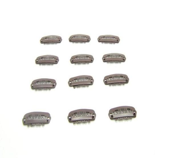 Kleinste 24 cm 6 Zähne Haarklammern für Haarverlängerungstoupe CLIPSHAIR Extension ToolSlight Brown100PCS1814464