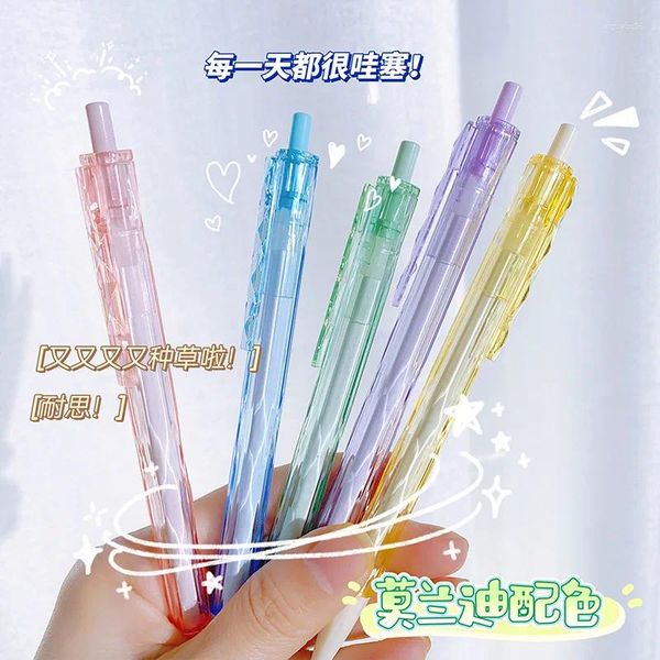 Crystal Diamond Rollerball Pen Gel Transparent Press 0.5ST agulha Black Water School Office Stationery