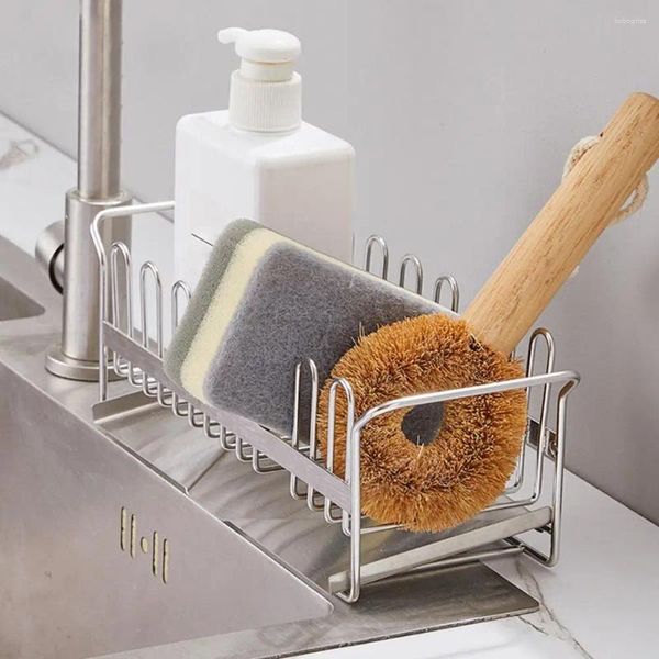 Ganchos projetos de slot rack de drenagem destacável com bandeja de gotejamento Anti-Rust Stoxless Sponge Rane Pia de pia de prato de pia de materiais de cozinha