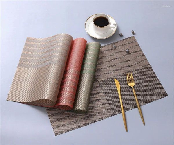 Tischmatten 45x30 cm Nicht -Schlupf -Isolationsqualität PVC SCAPEMAT LARGE 4PCS MOSE STYLE DINING MA JU31103