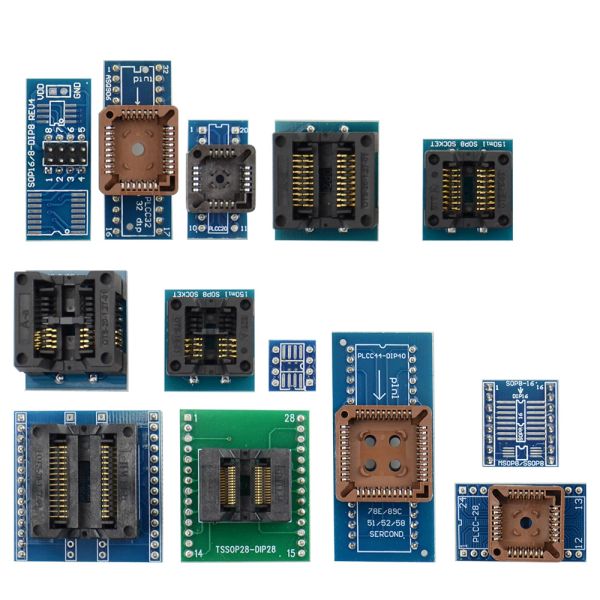 Calculadoras 13 PCs Adaptador universal soquete+ extrator IC para programador TL866A TL866CS G540 Calculadora de programação