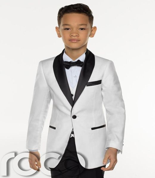 2018 New Cool White Boy039s Tuxedos billig maßgeschneiderte Kinder Hochzeitsfeier Tuxedos Boy039s formelles Abendessen Anzug Jackettiepant4745524