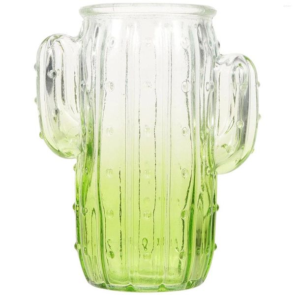 Vasos vaso doméstico vaso de vidro exclusivo cacto em forma de plantador hidropônico semi-transparente