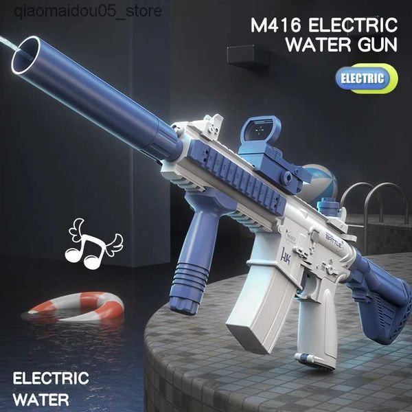 Песчаная игра на воде Fun Summer Hot M416 Water Gun Electric Pistol Shoot Toy Полностью автоматическая летняя пляжная стрельба из игрушки детей и девочек Q240413 Q240413