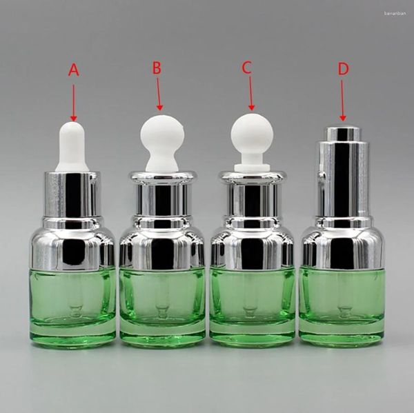 Bottiglie di stoccaggio bottiglia di gocce in vetro verde 20 ml vuoto bellissimo contenitore di olio in vendita