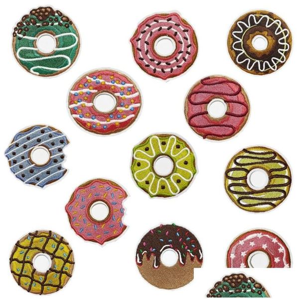 Ferramentas de noções de costura Cartoon Food Food Ferro Em Esnúcgue de Donut Diy Exporta Diy Sew Applique Repair para jaquetas Jeans Mochilas D DH8FR