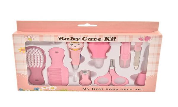 Kit de cuidados com as unhas neonatal 10pcsset 10 conjuntos de tesoura de pente de cabelo aspirador escova e polimento tesoura de bebê tesoura de bebê baby heathy Care Set6753420