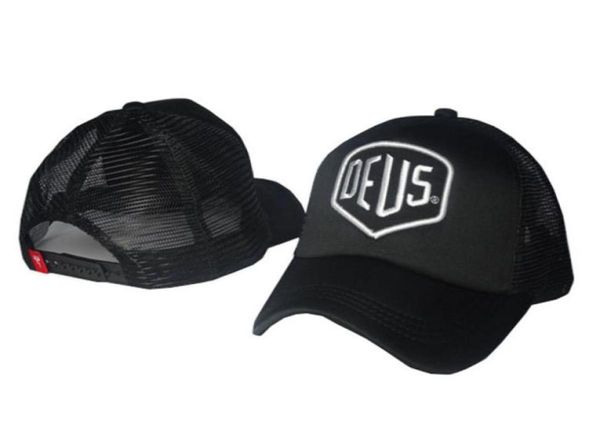 2021 DEUS EX MACHINA BAYLANDS Trucker Snapback Black Motorcycles Mesh Baseball Hat Sport Luxo Cap de Basquete de outubro Ajustável 9429446