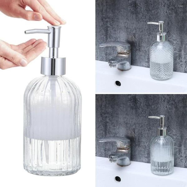 Flüssige Seifenspender 450 ml Vintage Glas Handwaschflasche große Kapazität Nicht rutschern