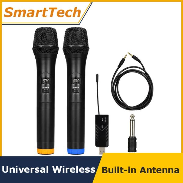 Mikrofonlar Profesyonel UHF Kablosuz Mikrofon Alıcı Mikrofone Ev Konferansı Eğitimi Karaoke Microfono Tur Otobüs USB Mikrofon