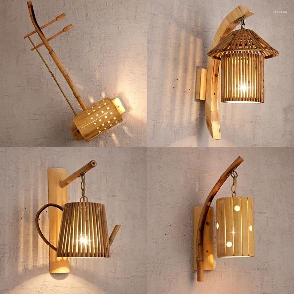 Lampada a parete artuestome Bamboo Sconce giapponese Lampade e lanterne decorazioni per la casa decorazioni per la casa decorazione del soffitto