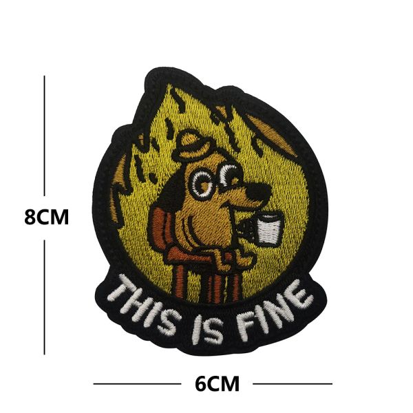 Questo è un bel meme online Celebrity Dog Drinks Coffee Pvc Hook and Loop Patch Interest Badge Backge Backge Tactical Adesile