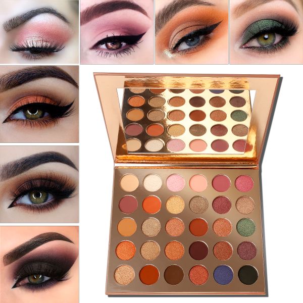 Schatten neutral Lidschattenpalette warme getönte Farbtöne Nackt Bronze 30 Farben Mattes Schimmer Make -up Eye Sahdow Private Label Kosmetik Kosmetik