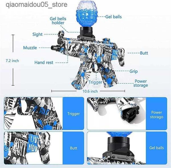Sand Play Water Fun MP5 AK M4 Elektrische Automatische Gel Ball Blaster Gun Toys Air Pistol CS gegen Outdoor -Spiel Airsoft für erwachsene Jungen Schießen Spielzeug Q240413