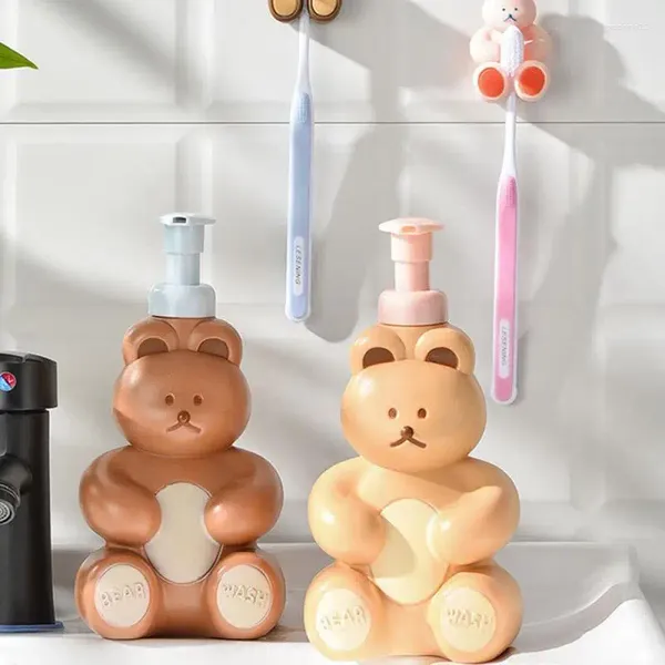 Flüssigseife -Spender Schaumflasche Cartoon Bären Gesichtsreinigerpumpe nachfüllbare Lotion Shampoo Badezimmerzubehör