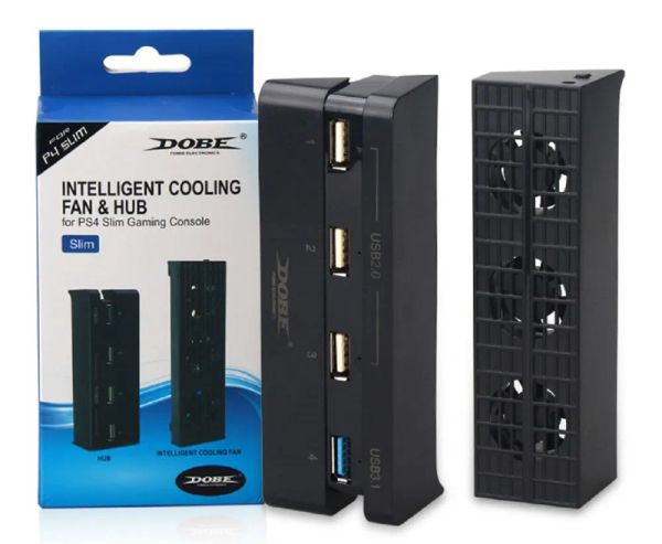 Supplys for PS4 Slim Super Accessories Kit Refrigere Fan Cooler + para PS4 Slim USB Hub (USB 3.1 USB 2.0) para a Sony para PlayStation 4 Slim