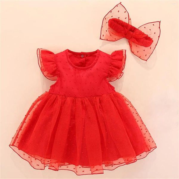 Vestidos de menina Branco Baby Baptismo Vestido Princesa Estilo Nascido Meninas Infantil Algodão Batênio