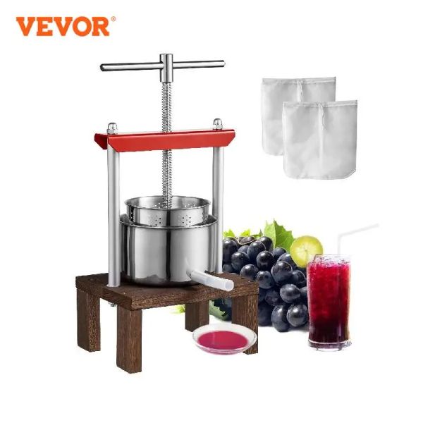 Entsafter VOROR 2L Orangensaftentzündung Edelstahl Haushaltshandbuch Squeezer Obst Tinktur Wein Oliven Pressung Küchenmaschine