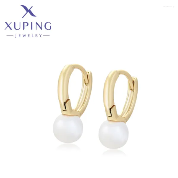 Orecchini a pennello Xuping Gioielli moda Elegante luce a forma di perla buona per le donne regali per banchetti x000706642