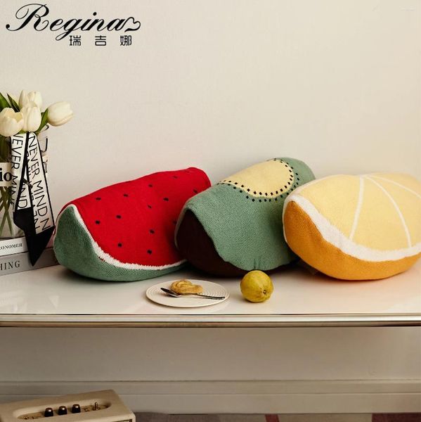 Travesseiro regina marca kawaii frutas macias fofas de abacate de abacate design caseiro decorativo fofo para sofá -cama