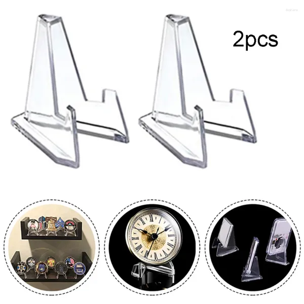 Cornici 2pcs Triangle display Stand Clear Acrilic Commemorative Coin Watch Watch Exhibit Pos Racconte Clood Scaffale