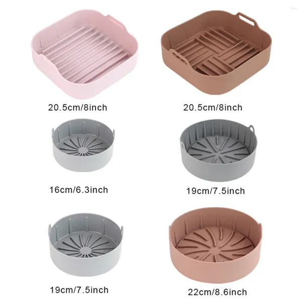 Doppelkessel Luft Freneuung Silikon -Pot -Grillpfanne Multifunktionale Matte Instant Dampfer runden Quadrat 22 cm 20,5 cm 19 cm 16 cm Ninja