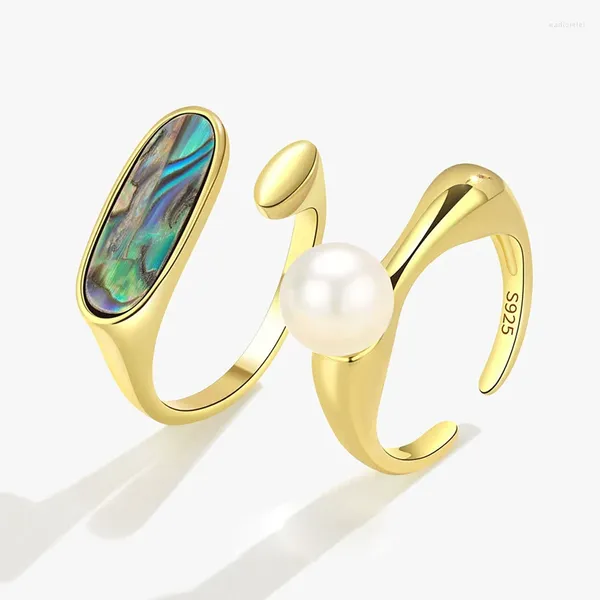 Anelli a cluster Anello colorato in oro per donne signore perla colorato in pietra retro irregolare ANILLOS FINE GIOIGLIE FINETTO REGOLABILE