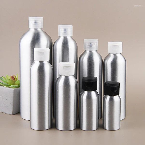 Speicherflaschen 1LOTS Aluminium nachfüllbare Lotionflasche mit Flip Deckel leerer kosmetischer Probenspender Behälter Jar für Make -up -Creme Shampoo