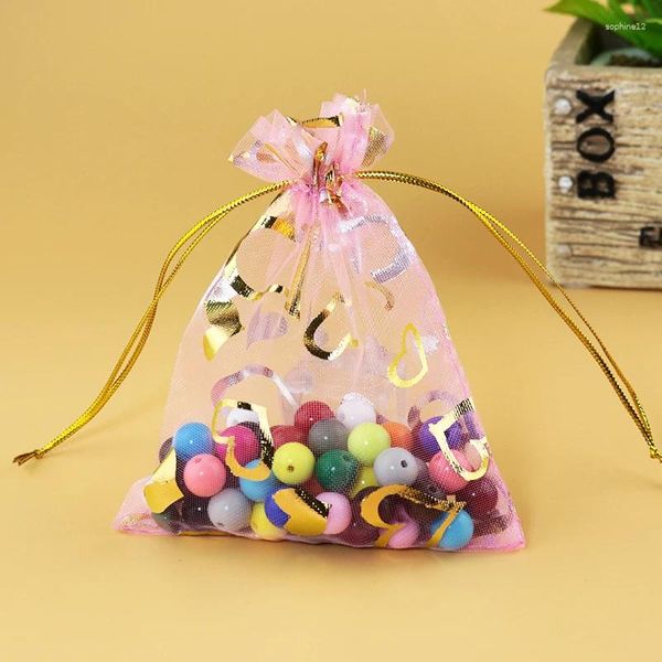 Wrap regalo 100pcs/lotto 13x18 cm Pink Bagza Borse Design Borse per matrimoni carine Jewelry Candy Gifts Packaging Bouches