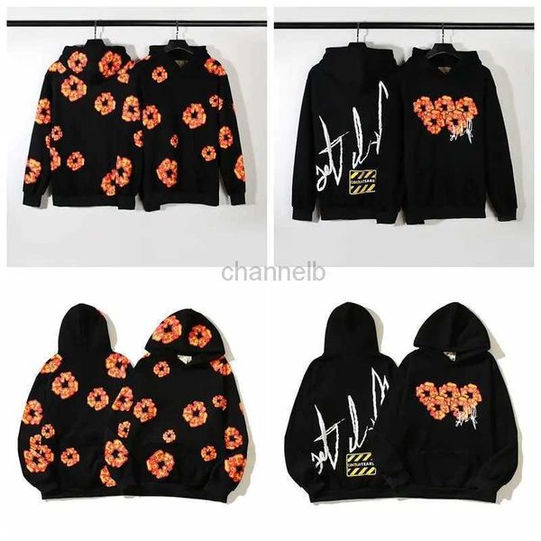 Damen Hoodies Sweatshirts Herbst und Winter New American High Street Foam Flame Blumenmänner und Frauen hochwertiger Hoodie Streetwear Harajuku Y2K Kleidung 240413