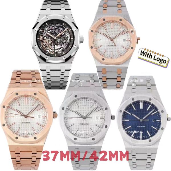 Мужские часы Скелеты Смотрины Женщины 37 -мм дизайнерские часы высококачественные 42 -мм световой аудиновой циферблат водонепроницаемый автоматический механический Montre Relojes 15400 -й 15450 -й