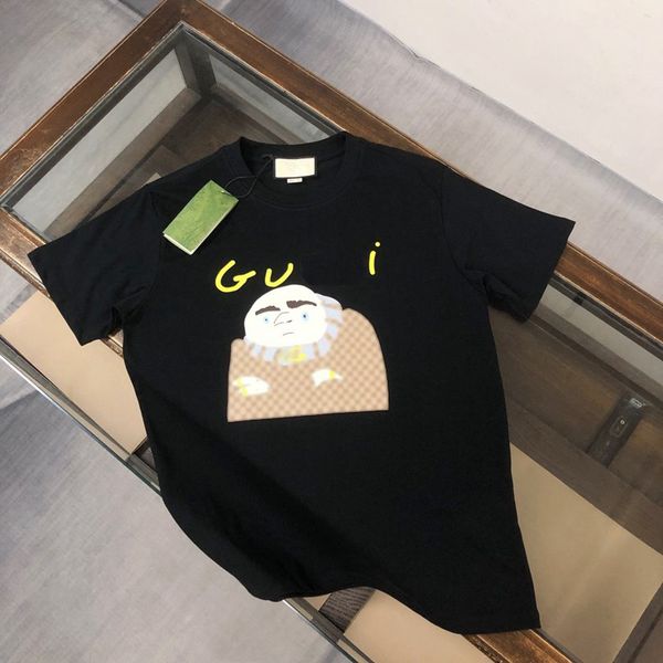 Yaz Erkek Tişörtleri Kadın Tasarımcılar Gevşek Tees Moda Markaları Üstler Mans Rahat Gömlek Luxurys Giyim Sokak Yaşlı Adam Desen Kol Giysileri Tişört