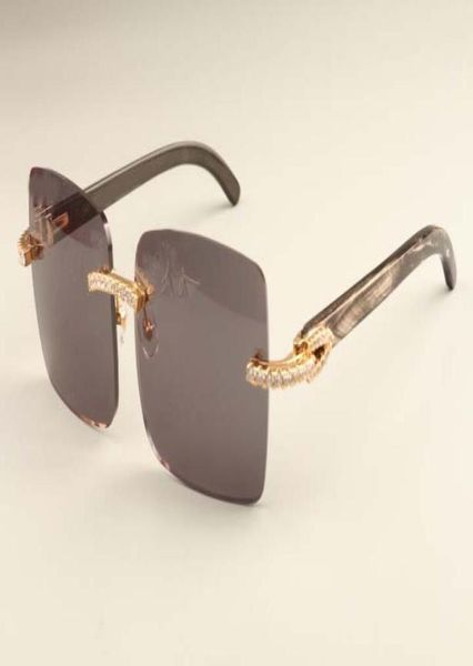 2019 Novo Luxury Fashion Diamond Ultra Light Box Box Glasses 352412D4 NATURAL Black Pattern Horns Mirror Legs Glasses Dhl5400729