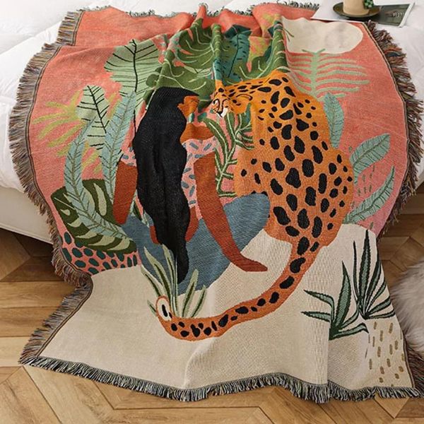 Coperte versatili di divano in stile INS coperta per picnics e decorazione del letto - Punta copertina Peluga Letti del panoramica