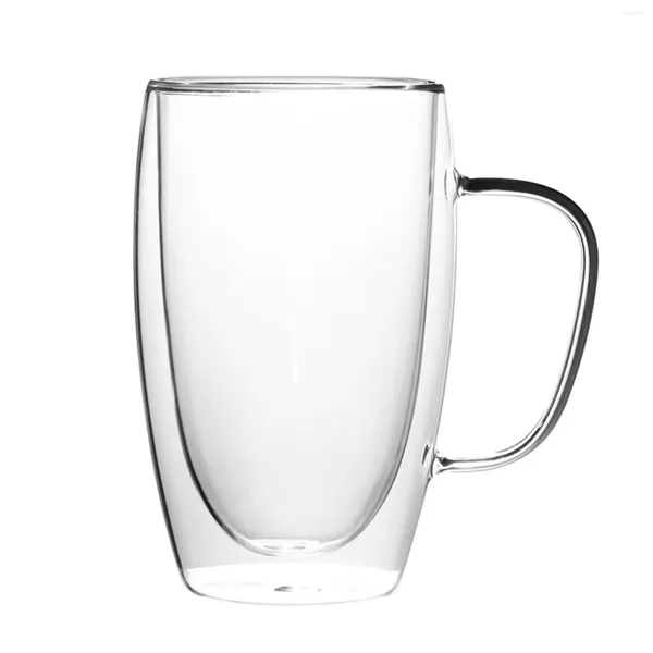 Кружки с двойными стенками стеклянные кофейные стаканы теплостойкие с ручкой для латте -молочного пива