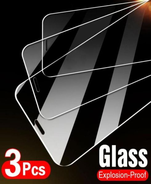 Защиты экрана сотового телефона 10d 3pcs Заполненное стекло на для iPhone 7 8 6 6S 5S SE X XS XS 11 12 Pro Max Protective Glass81140756