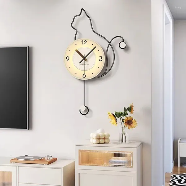 Wanduhren minimalistische Mode -ästhetischer Cartoon süße große Größe Luxus moderner Innenraum WANDUHR Relojaed Home Decor