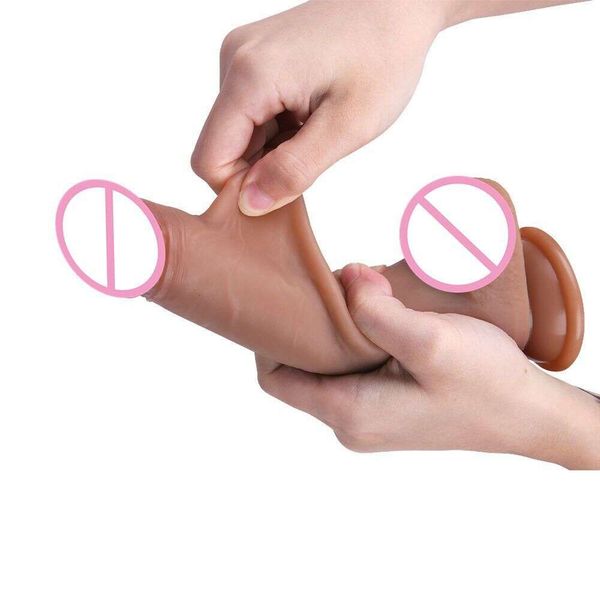 Super Skin Dildo Flexibler gefälschter Penis Real Silicon Saugnapfe Frauen Masturbator Erwachsener Produkte Lesben sexy Spielzeug für 18+