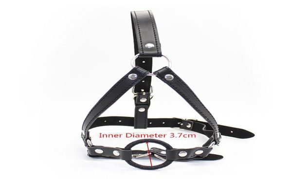 BDSM Bondage Sex Toys SM Slave Head Gabel Knebel Leder Offener Mund O Ring Apertural Plug Oral für Paare Erwachsene Spiele sexuelle Prod1047392