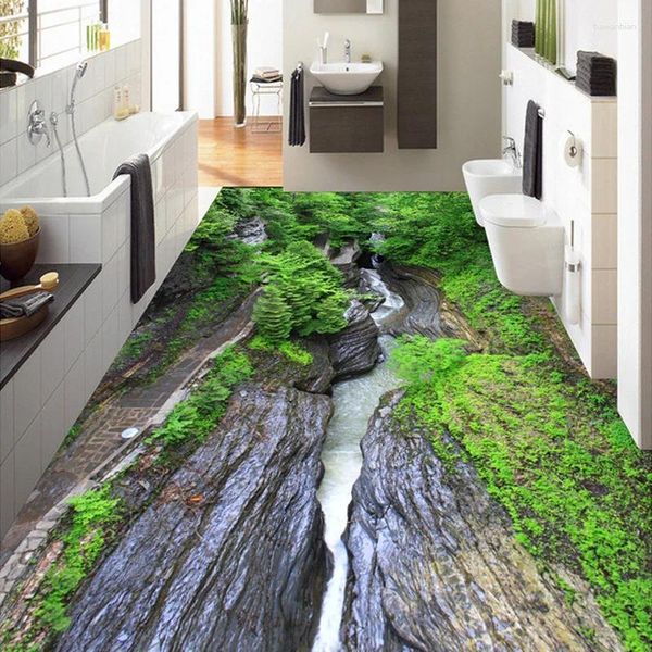 Papéis de parede personalizados Po Wallpaper Nature Paisagem PVC Ponto não deslizante Pintura Home Decoração Sala de estar Auto-adesivo