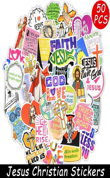 50 PCS Jesus adesivos cristãos adesivos Fé Sabedoria Palavras Deus te abençoe Bênção Presente Scrapbook Guitar Stick Sticker à prova d'água1691582