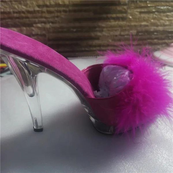 Sapateiros de sapatos de salto alto 13 cm de stripper Crystal Crystal Sexy Sandálias femininas