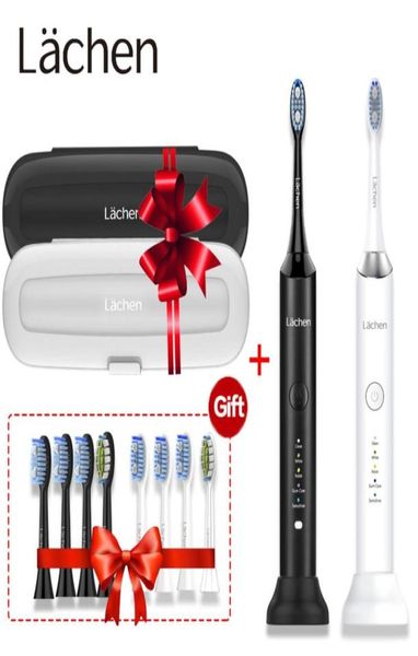 Lachen Double Electric Toothbrush H9 Timer adulto 5 Modo USB dente recarregável 10 escova de reposição 2 cabeças de travle 210373675836101051