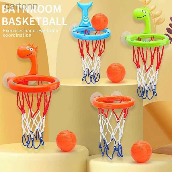 Banyo Toys Bebek Banyo Toys Banyo Basketbol Çember 4pcs Eğlence ve Taşınabilir Yürümeye Başlayan Çocuk Su Oyuncakları Toplar Karikatür Varma Kupası Çocuklar İçin 240413