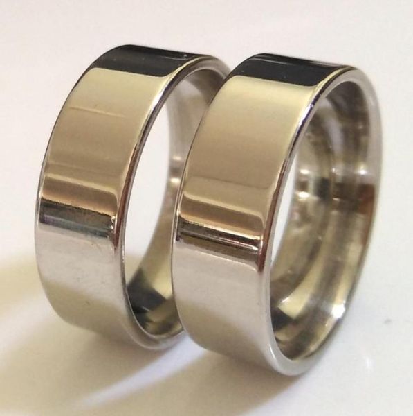 Anéis de faixa plana de 50 pcs de 50pcs de prata 8mm homens homens conforto ajuste 316l anéis de aço inoxidável noivado de casamento anéis de dedo anéis de dedo 5971664