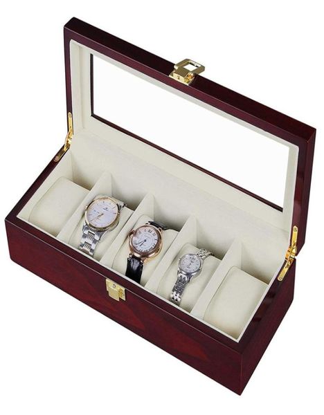 Wachboxen Koffer Luxus 56 Slots Holzkasten Holzhalter für Männer Frauen Uhren Organisator Schmuck Organisatoren Drop3798914