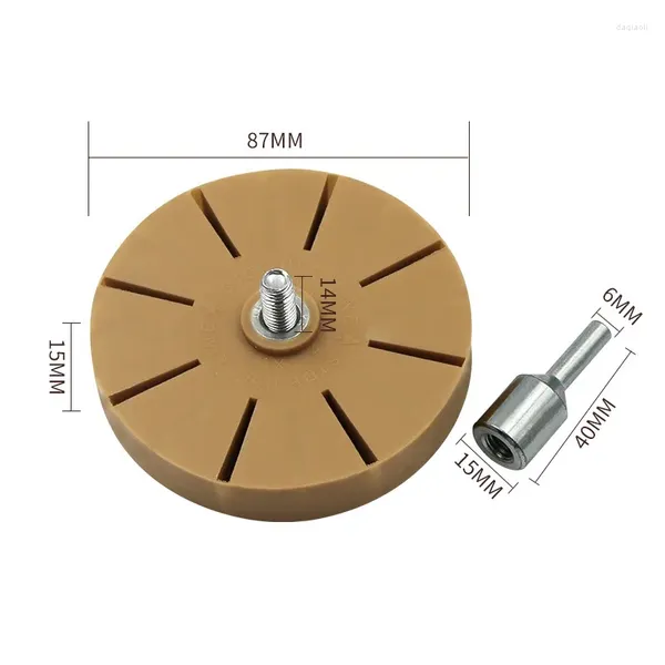 Soluções de lavagem de carro Removendo de decalque de roda de roda Removendo de borracha com adaptador de perfuração Removendo o adesivo da ferramenta de remoção de 3,5 polegadas durável