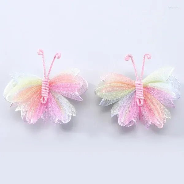 Haarzubehör 2pcs Süße rosa Schmetterling Haarnadeln für Baby Girl Glitter Clip Barrettes handgefertigte Kinder Ornament Kinder Geschenke